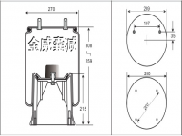 truck air spring airbag 卡車空氣彈簧氣囊 1V9264 1R14-127 1T19L16 W01-358-9928 W01-358-9264 1110.5-22S712 8539/6413 90557104 S13122 AS-0063
